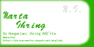 marta ihring business card